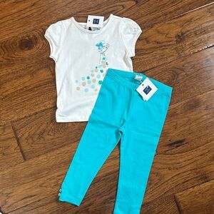 Janie and Jack White and Teal Kids Matching Set